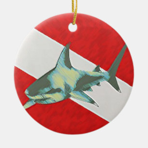 Ornement En Céramique requin-drapeau