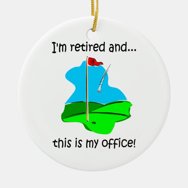 Ornement En Céramique Retraite d'humour de golf (Devant)