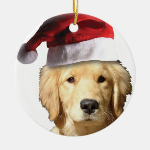 Ornement En Céramique Retriers d'or de Noël