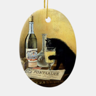 Ornement En Céramique Rétro affiche française "bourgeois d'absinthe "