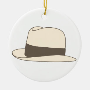 Ornement En Céramique rétro casquette dénommé de hippie de chapeau