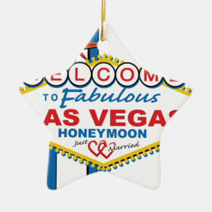 Ornement En Céramique Rétro lune de miel de Las Vegas