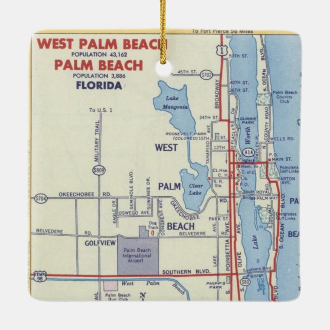 Ornement En Céramique Retro Palm Beach FL (Dos)