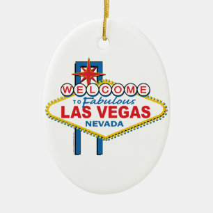 Ornement En Céramique Rétro signe de Las Vegas