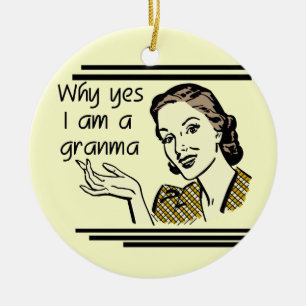 Ornement En Céramique Rétro T-shirts et cadeaux de Granma
