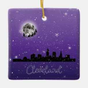 Ornement En Céramique Réveillon de Noël à Cleveland, Ohio