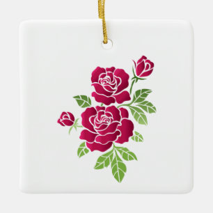Ornement En Céramique "Rêves du jardin Rose"