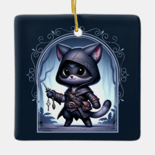 Ornement En Céramique Rogue Feline Imaginaire Adventure