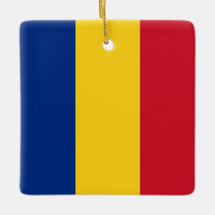 Ornement En Céramique Romania (Romanian) Flag