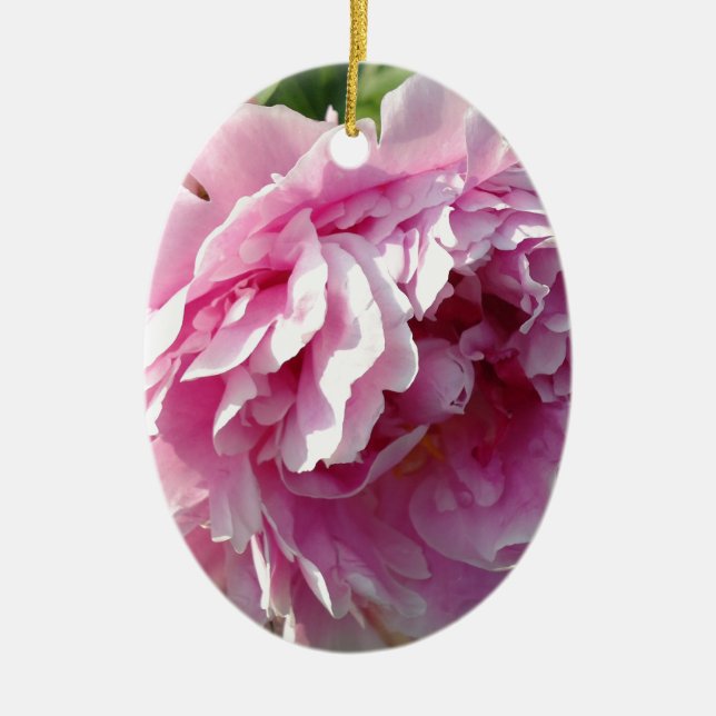 Ornement En Céramique Romantique élégant rose floral Peonies rose (Devant)