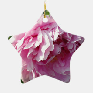 Ornement En Céramique Romantique élégant rose floral Peonies rose
