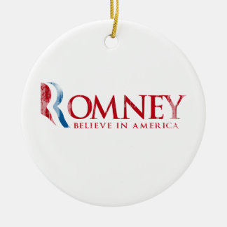 Ornement En Céramique Romney - croyez à l'Amérique (rouge)