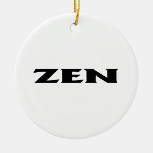 Ornement en céramique ronde blanche noire zen