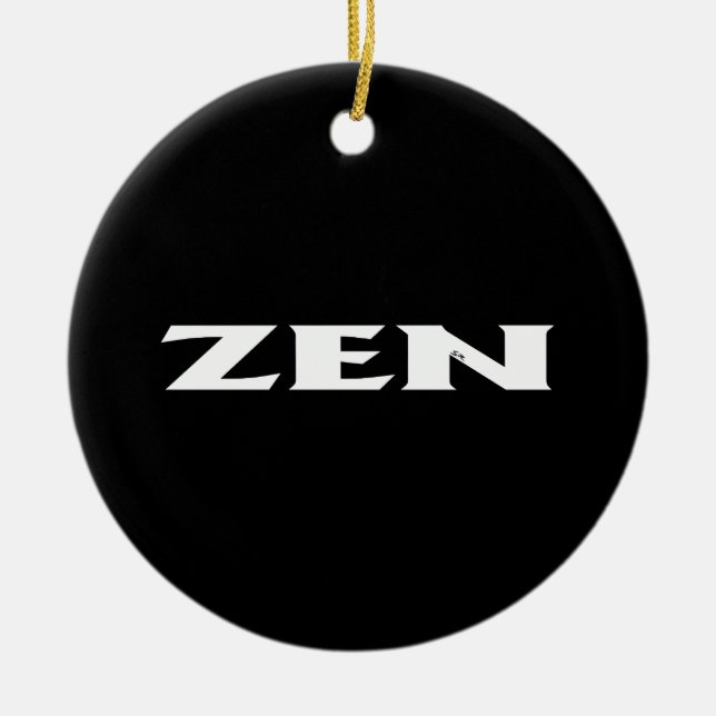 Ornement en céramique ronde noire blanche zen (Devant)