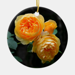 Ornement En Céramique Rose anglais jaune
