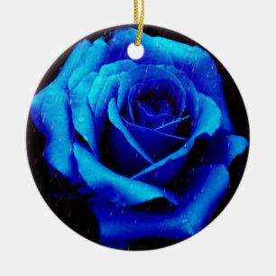 Ornement En Céramique Rose bleu spectaculaire