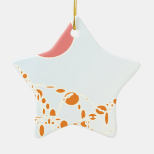 Ornement En Céramique rose et orange 1276 art abstrait