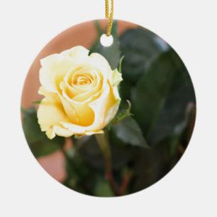 Ornement En Céramique Rose jaune