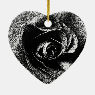 ORNEMENT EN CÉRAMIQUE ROSE NOIR
