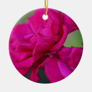 Ornement En Céramique Rose rose fleurie