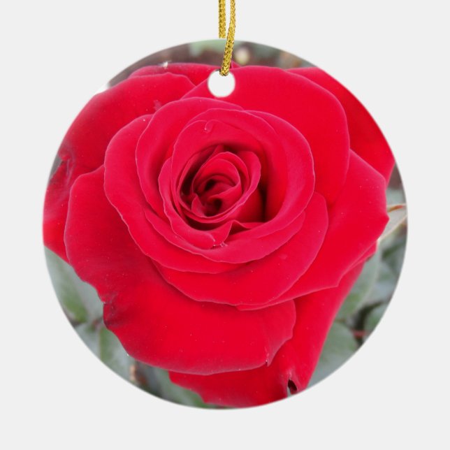 Ornement En Céramique Rose rouge (Devant)