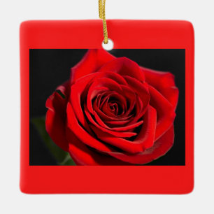 Ornement En Céramique Rose rouge romantique