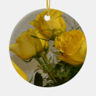 Ornement En Céramique Roses jaunes