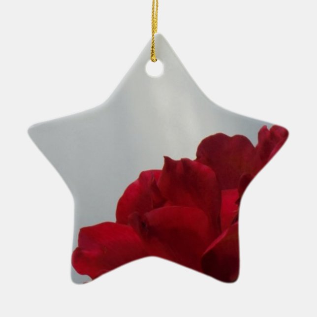Ornement En Céramique Roses rouges contre un ciel bleu vif (Devant)