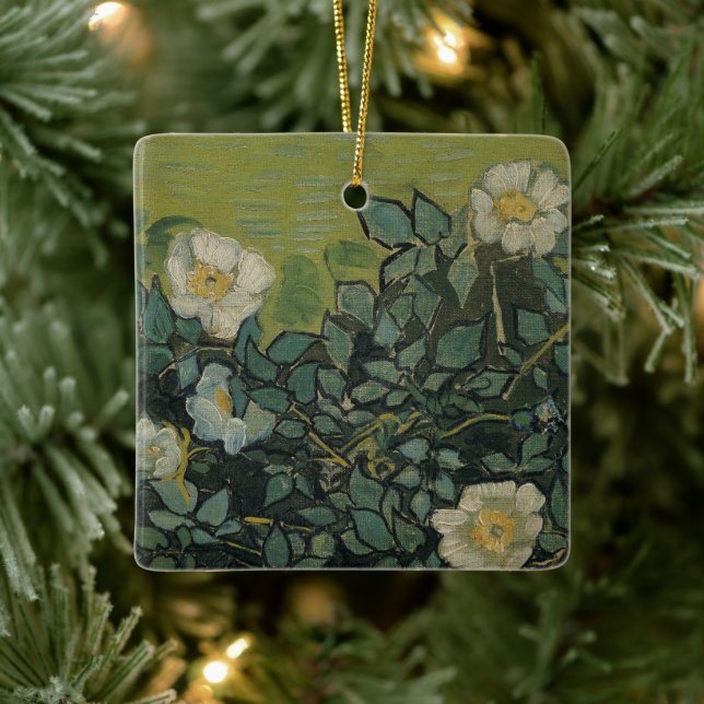 Ornement En Céramique Roses sauvages par Vincent van Gogh (Arbre)