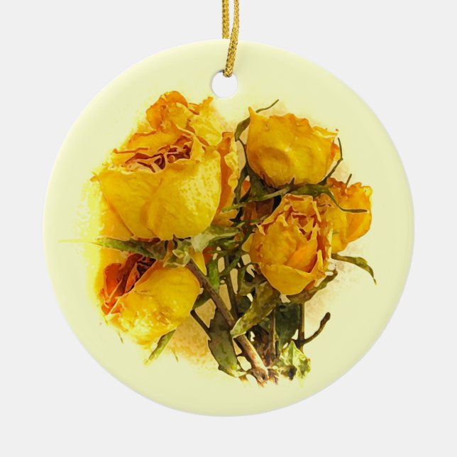 Ornement En Céramique Roses secs (Devant)