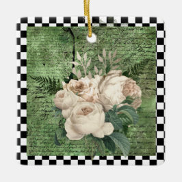 Ornement En Céramique Roses vintages et tableau de bord