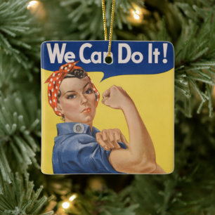Ornement En Céramique Rosie la riveteuse : Femmes fortes, l'autonomisati