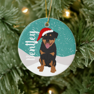 Ornement en céramique Rottweiler personnalisé