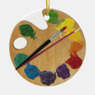 Ornement En Céramique Roue de couleur de palette du ` s d'artiste