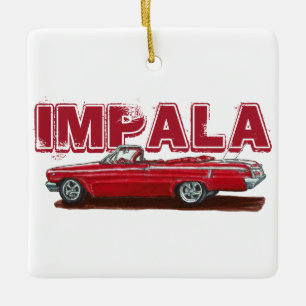 Ornement En Céramique Rouge 1962 Impala convertible