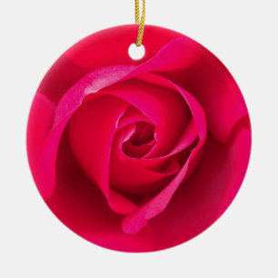 Ornement En Céramique Rouge rose romantique v2