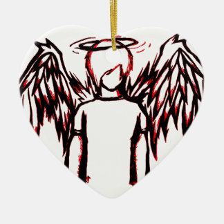 Ornement En Céramique Rouge tombé d'ange
