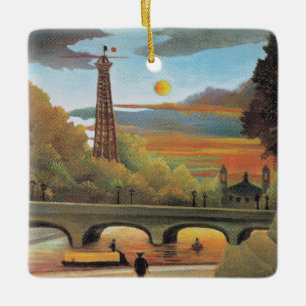 Ornement En Céramique Rousseau - Seine et Tour Eiffel