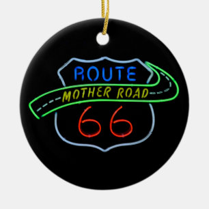 Ornement En Céramique Route 66, Route Mère, Panneau néon