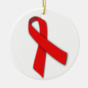Ornement En Céramique Ruban rouge de solidarité des personnes vivant
