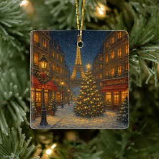 Ornement En Céramique Rues de Noël merveilleuses à Paris