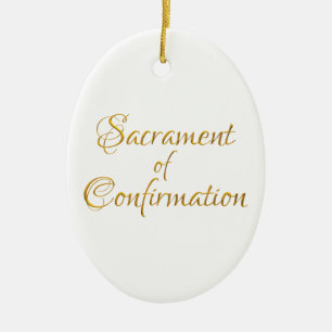 Ornement En Céramique Sacrament de la confirmation Golden 3D Look