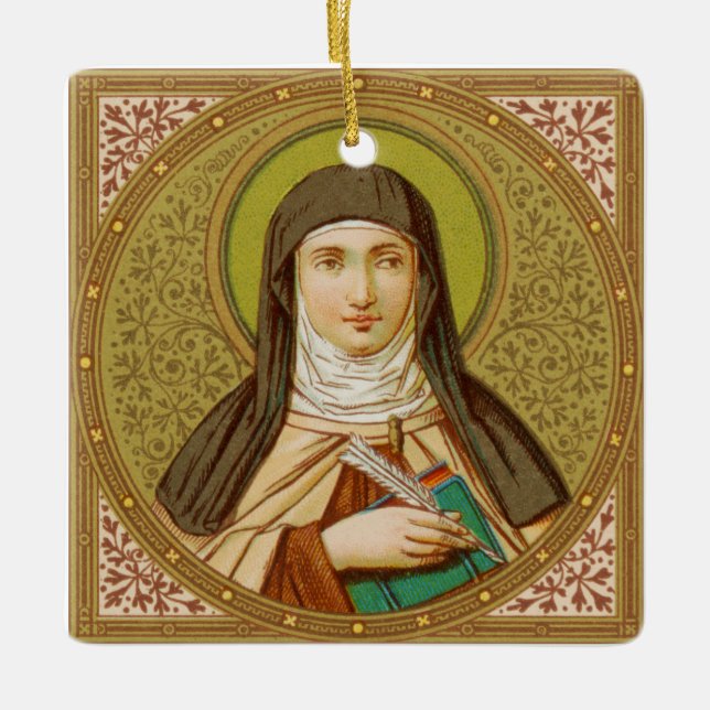 Ornement En Céramique Saint-Teresa d'Avila (SNV 27) Carré (Devant)
