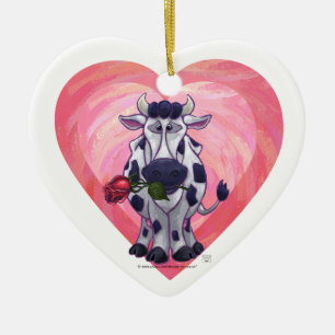 Ornement En Céramique Saint Valentin de la vache