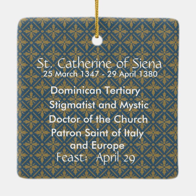 Ornement En Céramique Sainte-Catherine de Sienne (BK 19) (Dos)