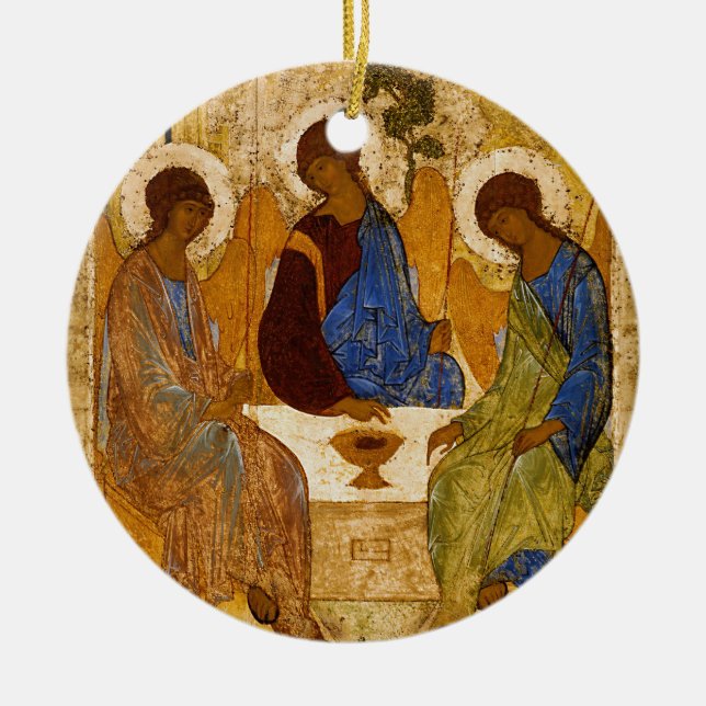 Ornement En Céramique Sainte Trinité Icon Rublev Byzantine Catholique Ca (Devant)