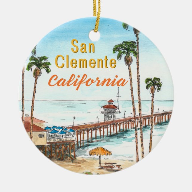 Ornement en céramique San Clemente California (Devant)
