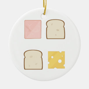 Ornement En Céramique Sandwich au jambon
