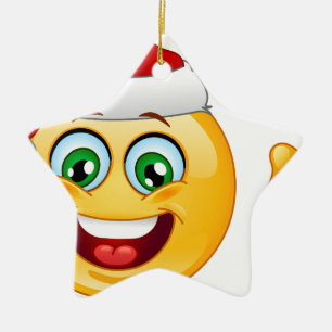 Ornement En Céramique santa claus emoji