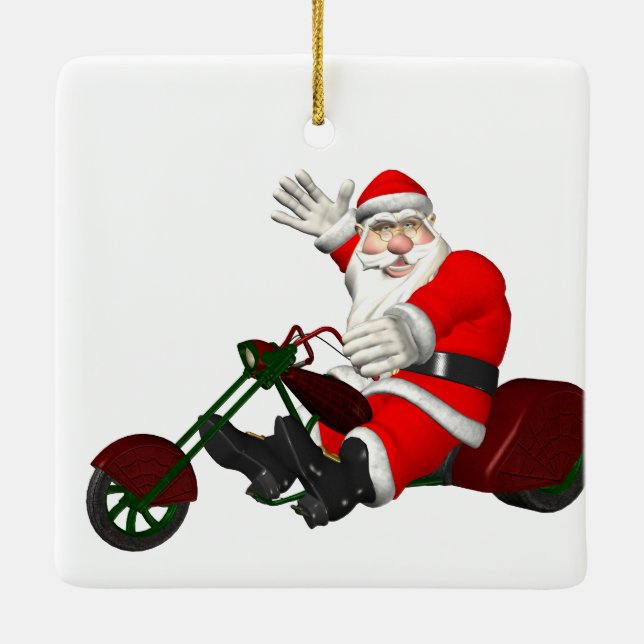 Ornement En Céramique Santa Claus En Moteur (Dos)